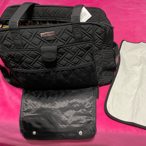 Vera Bradley Stroll Around Baby Diaper Bag Black - Picture 2 of 5